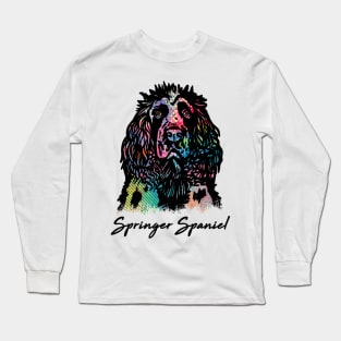 Springer Spaniel Dog - Tie Dye Color Long Sleeve T-Shirt